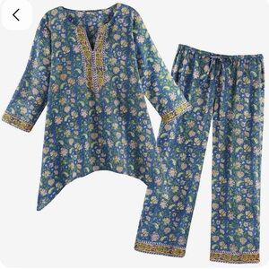Signals Idika Floral Print Cotton Pajamas Medium New